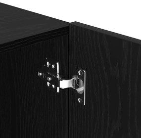 TV Fali Szekrény Fekete Tölgy 100x30x41 cm Mérnöki Fa