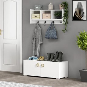 Fali akasztó STAR 35x76 cm fehér