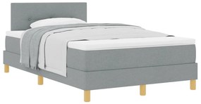 Box Spring ágy matraccal Világosszürke 120x190 cm Szövet
