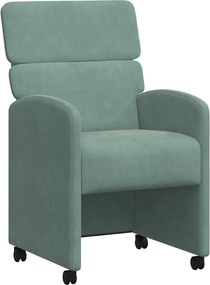 vidaXL Kerekes Étkező Székek 2 pcs tengerzöld 58 x 65 x 98 cm Bársony