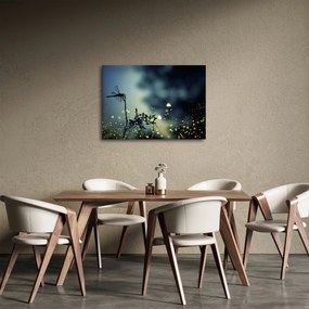 Kép - szitakötő a csillogó éjszakában (70x50 cm)