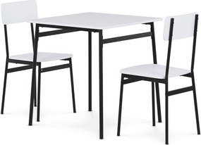 Fehér 2 személyes étkezőgarnitúra 70x70x76 cm – AUT-O2121 WT