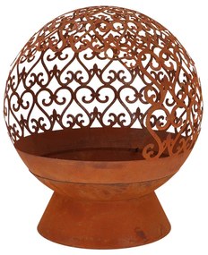 Rusztikus stílusú tűzrakó gömb, klasszikus mintával, 50 cm átmérőjű