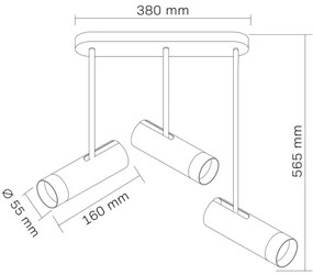 Spotlámpa PORTO 3xGU10/10W/230V fekete