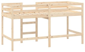 tömör fenyőfa gyerek galériaágy létrával 90 x 200 cm