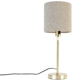 Asztali lámpa arany állítható boucle ernyővel taupe 20 cm - Parte