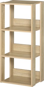 HOMCOM Fali Polc 3 Polccal, Antidöntő Rendszerrel, Csúszásgátló Talppal, 40x29.2x87.9cm | Aosom