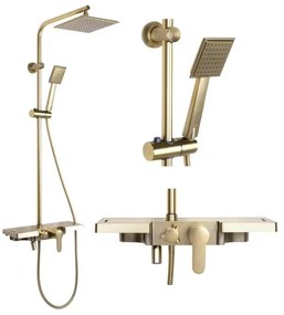 REA-P4121 - BRAVO zuhanyszett csapteleppel, szálcsiszolt arany