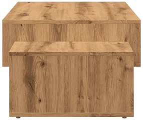Kézműves tölgy színű szerelt fa dohányzóasztal 105 x 55 x 32 cm