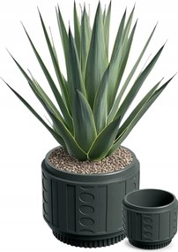 Kerti Kaspó Nagy Antracit 40X32 CM Dekoratív, Terasz Mintás