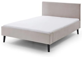 Fehér-krémszínű kárpitozott franciaágy ágyrács nélkül 140x200 cm Leira – Meise Möbel