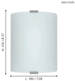 EGLO 84028 - GRAFIK fali/mennyezeti lámpa 1xE27/60W fehér