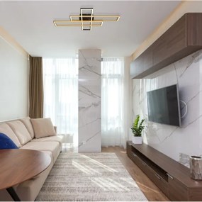 Globo 67208-40G -LED Mennyezeti lámpa DAKARI 40W/230V 3000K 60x80 cm fekete/arany