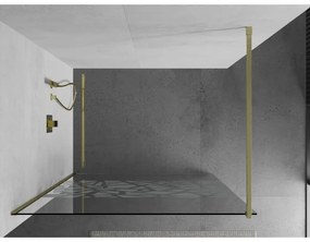 Mexen Kioto, Walk-In zuhany paraván 80 x 200 cm, 8 mm átlátszó üveg fehér mintás, arany matt profil, 800-080-101-55-85