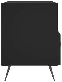 2 db fekete szerelt fa és vas éjjeliszekrény 40 x 35 x 47,5 cm