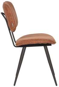 Konyakbarna bőr étkezőszék szett 2 db-os Fos – LABEL51