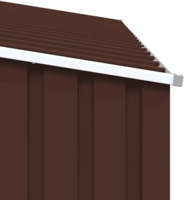 barna horganyzott acél kerti tűzifatároló 245 x 98 x 159 cm