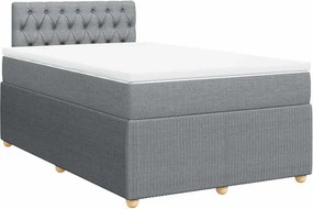 vidaXL világosszürke szövet rugós ágy matraccal 120 x 200 cm