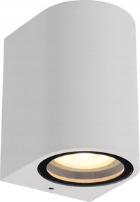 Kültéri kerti fali lámpa fehér félkör alakú Lucide