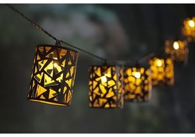 LED Napelemes lánc 10xE12/3,65m IP44 meleg fehér