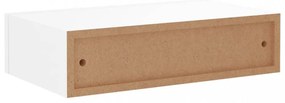 fehér MDF falra szerelhető fiókos polc 40 x 23,5 x 10 cm