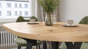 Mazzoni Ovális bővíthető ALMO asztal Artisan Tölgy / fekete lábakkal