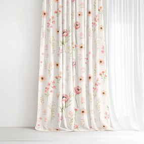 Goldea dekor függöny - rózsaszín virágok 180x150 cm