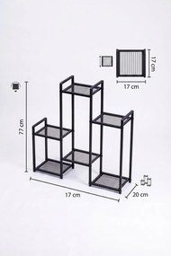 Stira fém virágállvány, fekete, 67 cm
