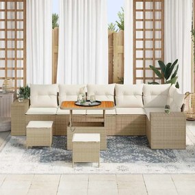 Kerti Kanapé Szett párnával 9 pcs Beige és krém 90 x 55 x 71 cm
