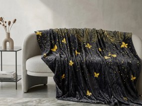 Mikroplüss takaró VISATA, fekete Méret: 160 x 200 cm