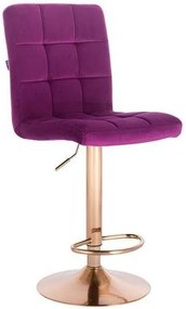 HR7009 Fukszia modern velúr szék arany lábbal