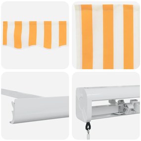 Kézi Behúzható Napellenző Sárga és Fehér 300x250 cm