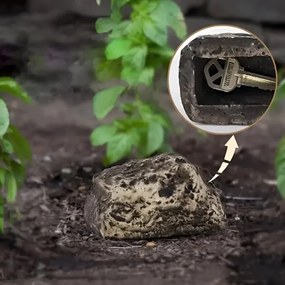 Kültéri titkos kulcstároló kő formájában