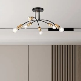 Felületre szerelt csillár ANYA 6xE27/15W/230V fekete/arany