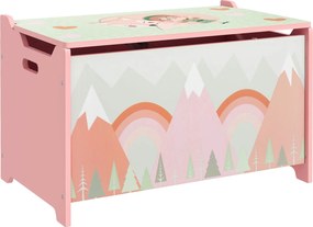 ZONEKIZ Tárolódobozok Játékdobozok Gyerekeknek 3-8 Éveseknek 2 Fogantyúval és Róka Mintával, 20 kg Terhelhetőség, Könyvek és Ruhák Számára, 60x37x39 c