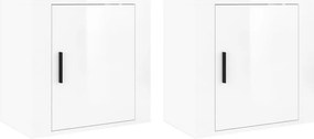 vidaXL 2 db magasfényű fehér fali éjjeliszekrény 50x30x47 cm