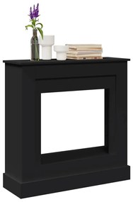 fekete szerelt fa kandallóburkolat 90 x 30 x 90 cm