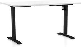 Állítható magasságú asztal OfficeTech A, 120 x 80 cm, fekete alap, fehér