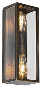 Vintage falilámpa antik arany 38 cm 2-fényes IP44 - Charlois