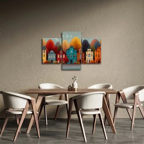 Kép - Festett őszi város (90x60 cm)