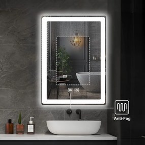 IREDA Fürdőszobatükör LED világítással 80 x 60 cm