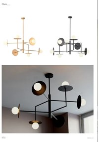 Redo 01-2734 - Csillár rúdon PLATO 6xG9/10W/230V fekete