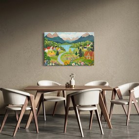 Kép - Falu a hegyekben (90x60 cm)