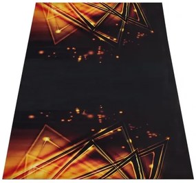 Fekete szőnyeg merész mintával Szélesség: 120 cm | Hosszúság: 180 cm