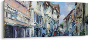 Kép - régi város sikátora, akril festmény (120x50 cm)