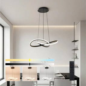 Brilagi - LED dimmelhető kábeles csillár INFINITY LED/55W/230V 50x50 cm fekete + távirányító