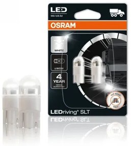 LED lámpa , égő , autó izzó , helyzetjelző , 2 db-os csomag , W5W , 0.7 Watt , hideg fehér , Plug&amp;Play , OSRAM LEDriving , HL TRUCK