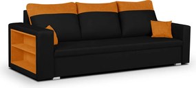 PAVEL Háromszemélyes kinyitható kanapé Fekete/narancs