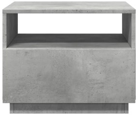 betonszürke dohányzóasztal LED-lámpákkal 50x49x40 cm