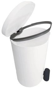 Denox Pedálos szemetes 25 l, ovális, fehér, 25 l